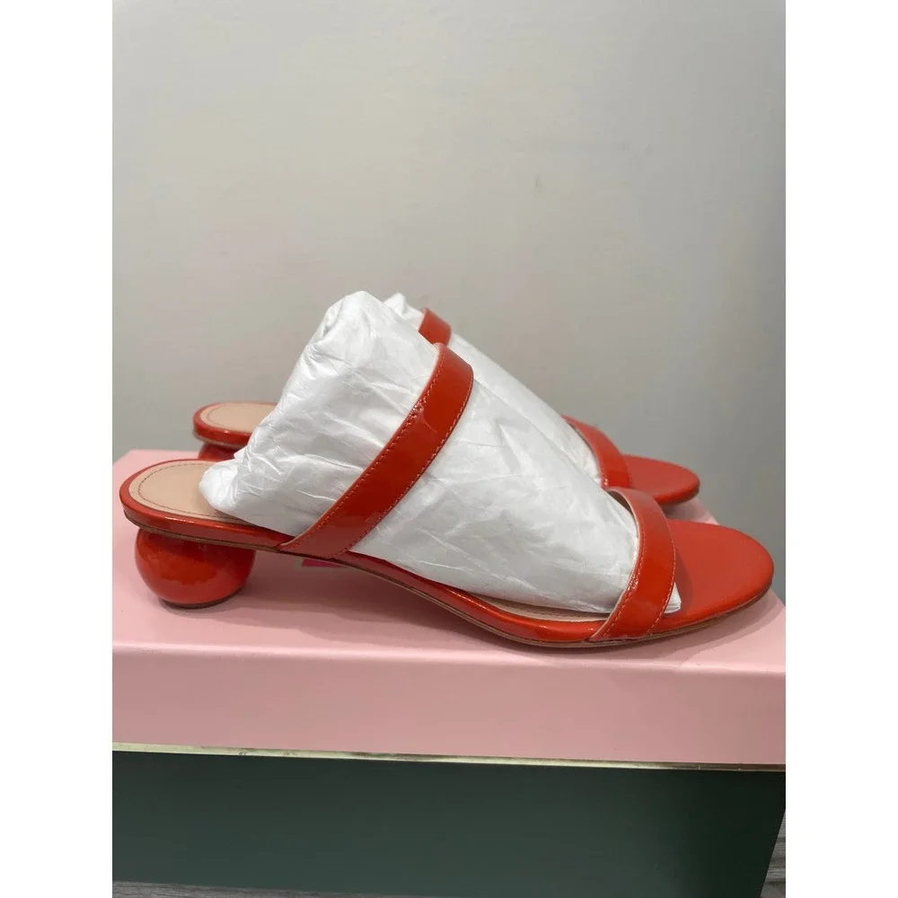 Kate‎ Spade Palm Springs Dried Apricot Patent Leather Ball Heel Sandals 6.5B